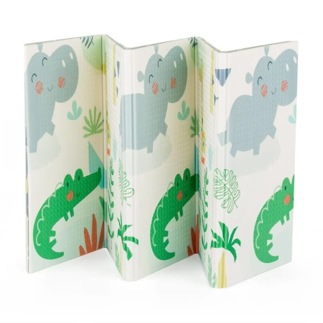 Covoras de joaca pliabil 2 in 1 Petite&Mars Campy Jungle&Hexagon