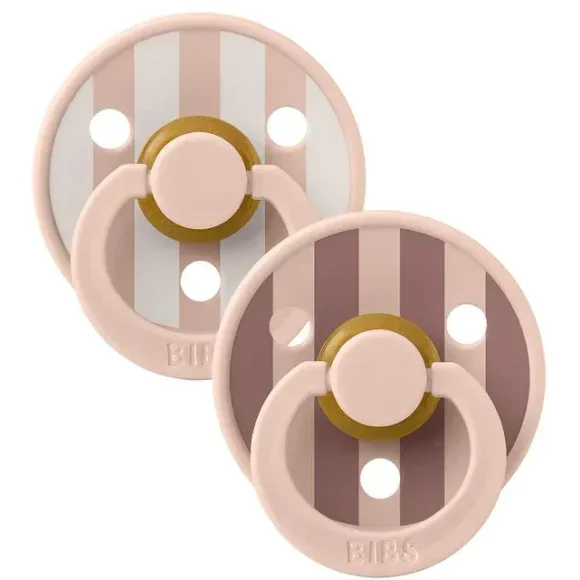 Набор из 2-х круглых латексных пустышек BIBS Studio Colour Block - Blush Mix (0-6 мес.) foto