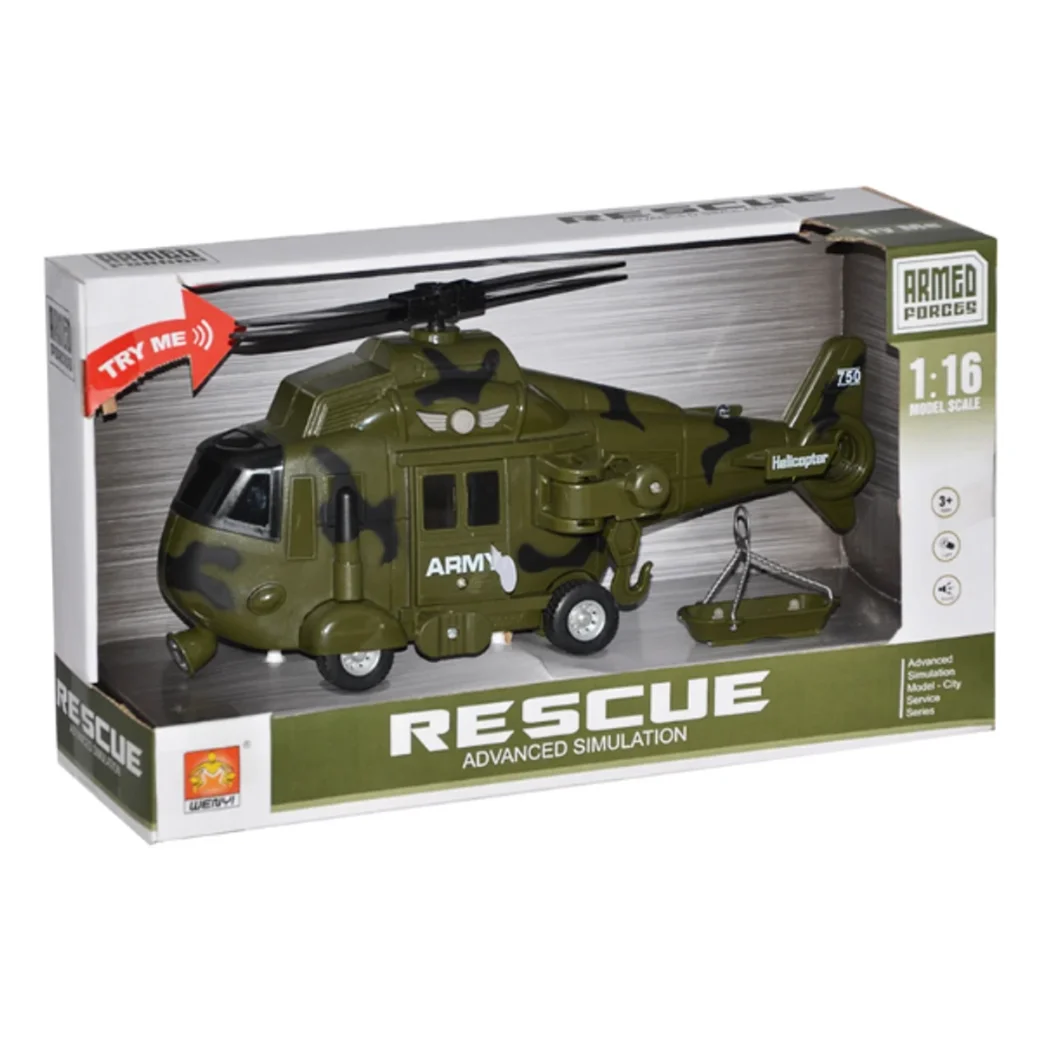 1:16 Elicopter militar de salvare inerțial (lumină / sunet)
