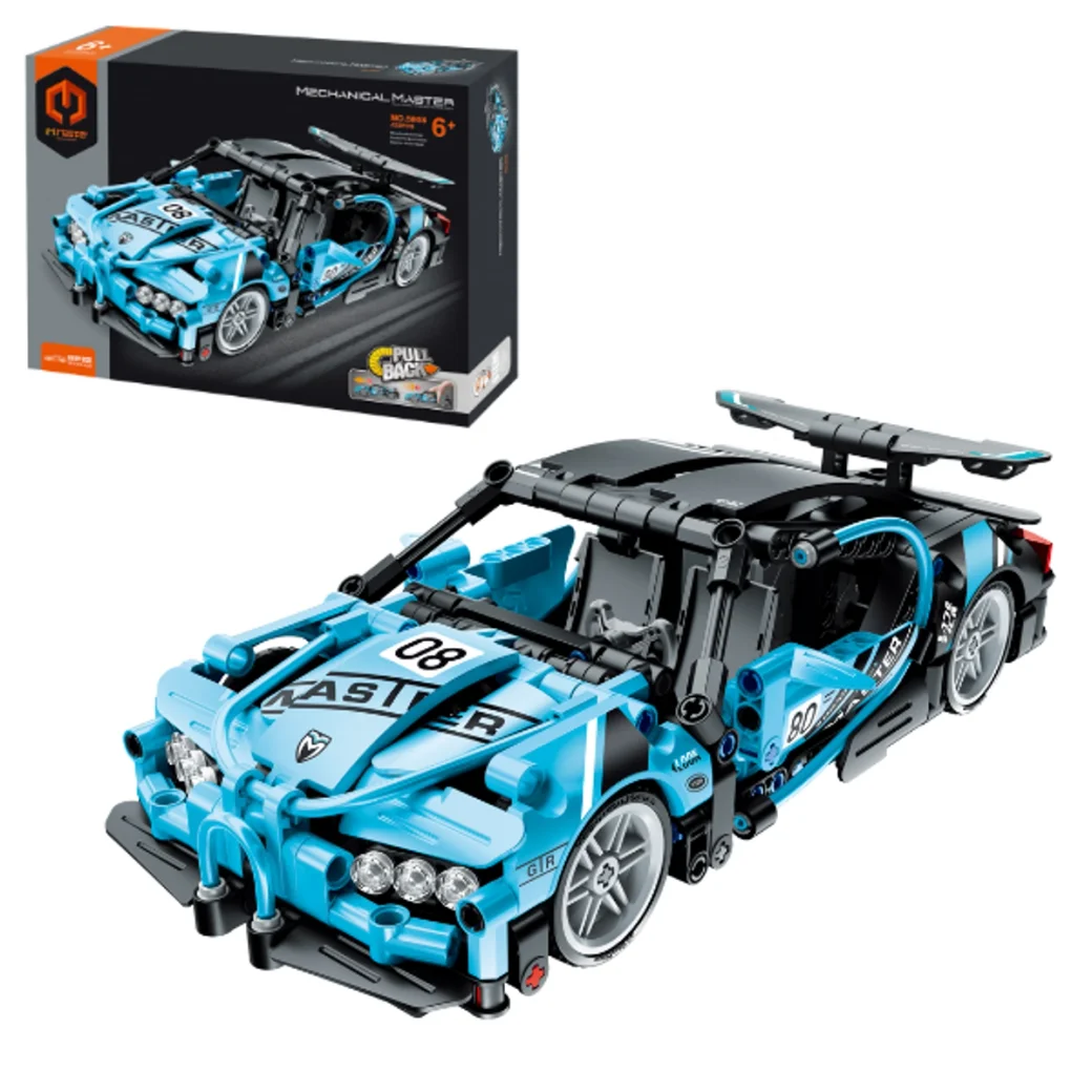 Set de construcție iM Master Mechanical Master „Supercar albastru”, cu inerție, 422 piese
