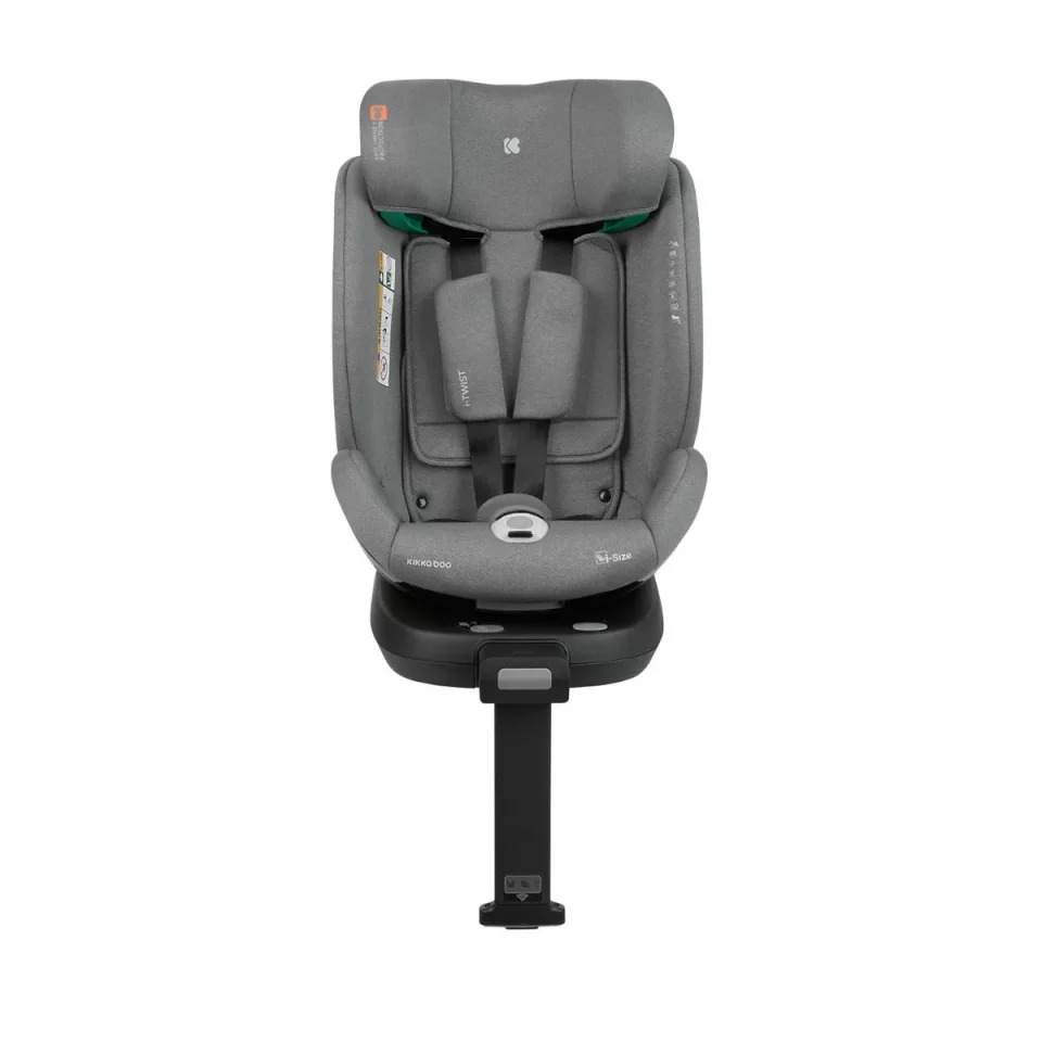 Scaun auto rotativ cu isofix KikkaBoo i-Twist Dark Grey, 40-150 cm