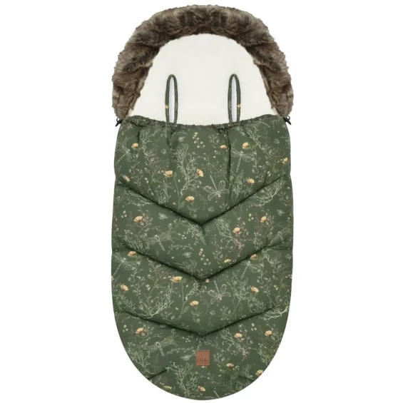 Husa de iarna pentru carucior KikkaBoo Luxury Secret Garden Green