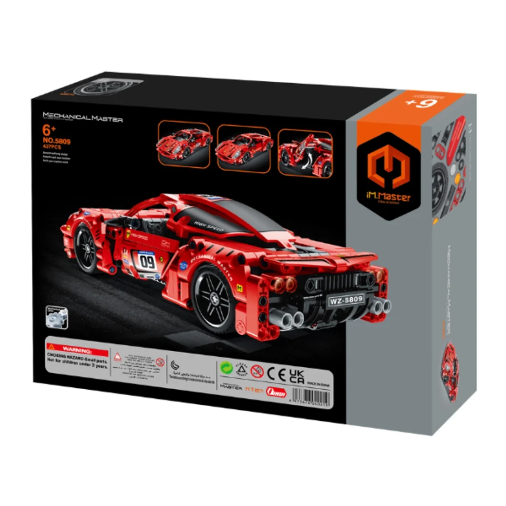 Set de construcție iM Master Mechanical Master „Supercar roșu”, cu inerție, 437 piese