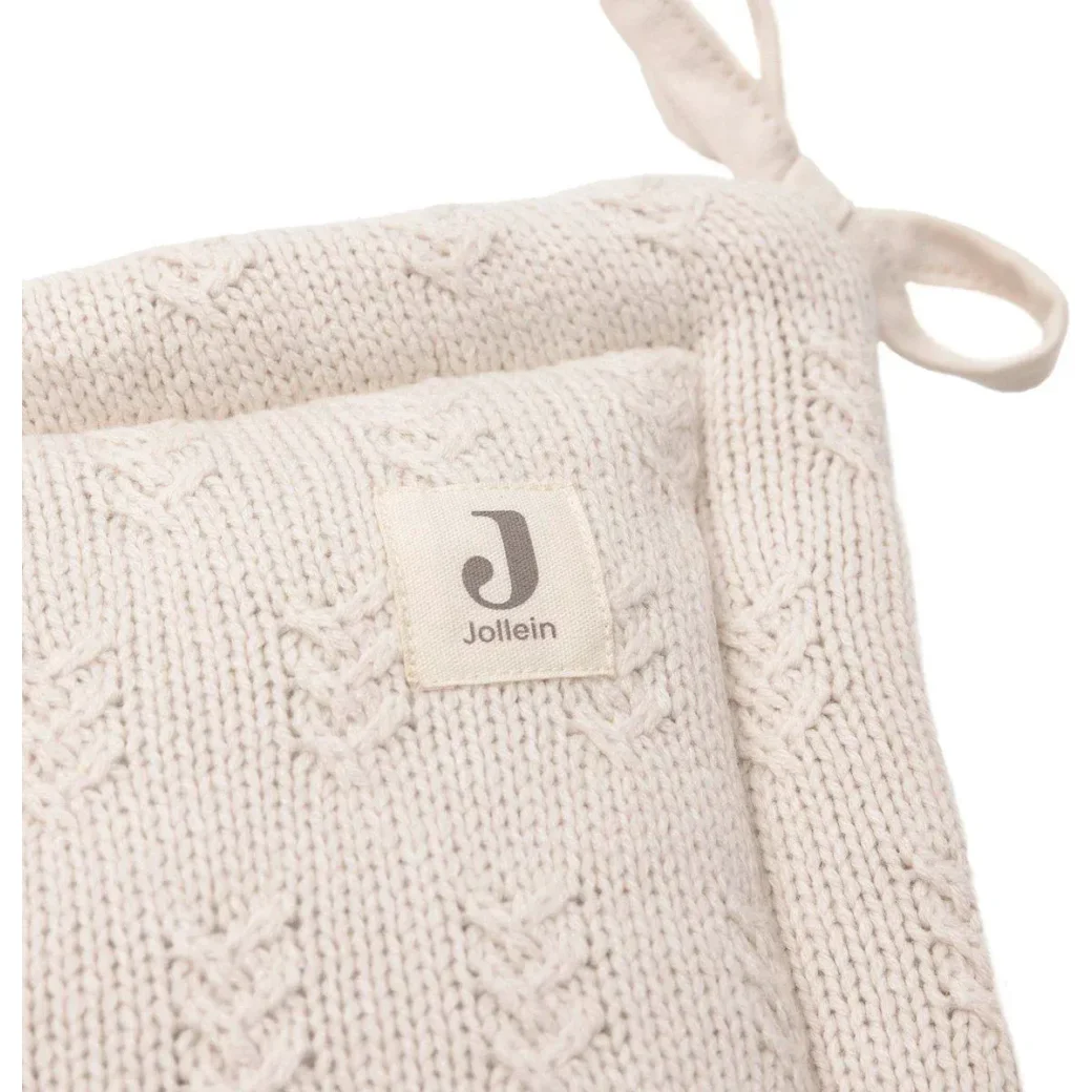 Aparator lateral pentru patut Jollein Grain Knit Oatmeal, 180x30 cm foto
