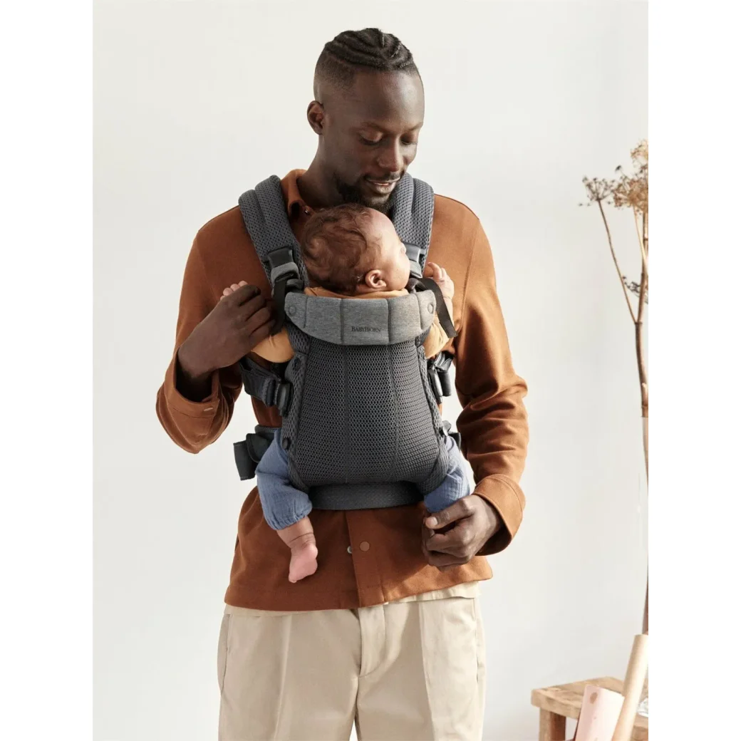 Marsupiu anatomic BabyBjorn Harmony Anthracite, 3D Mesh foto