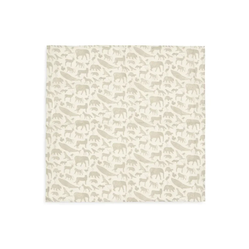 Pelinci de muselina Jollein Animals Olive Green, 70x70 cm, 3 buc. foto