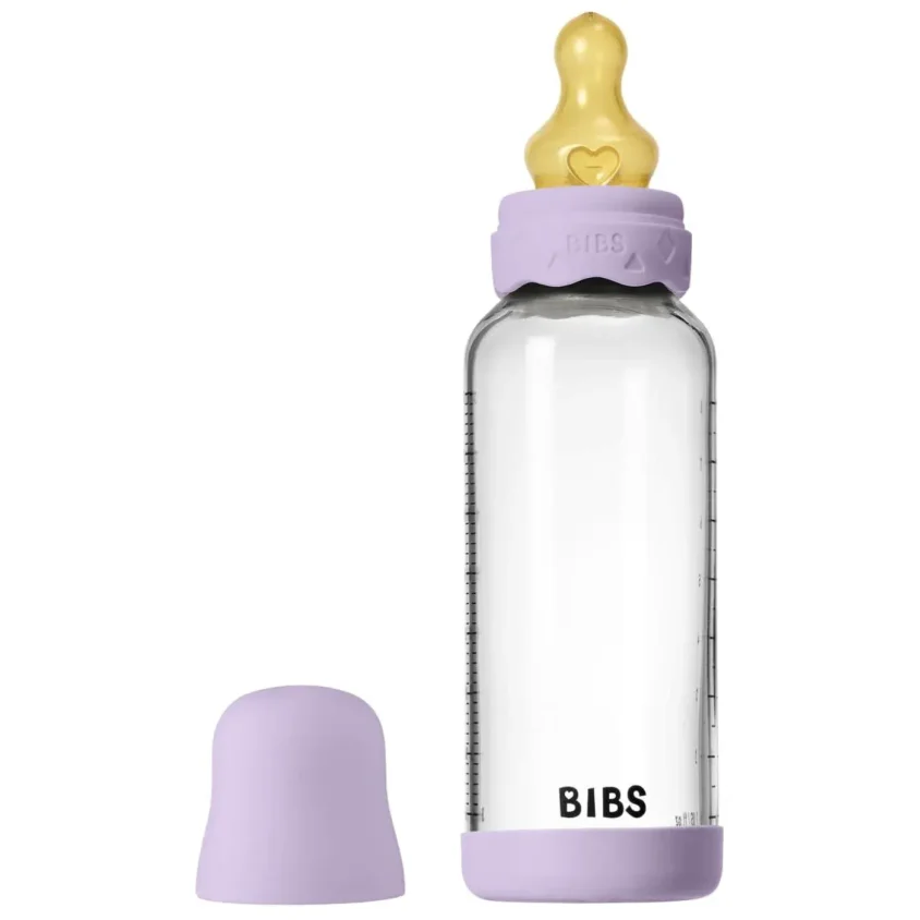 Biberon din sticla anticolici BIBS Boheme Violet Sky cu tetina din latex 3+ luni, 240 ml foto