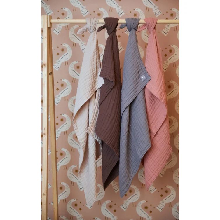 Плед Jollein Wrinkled Cotton Chestnut, 120x120 см