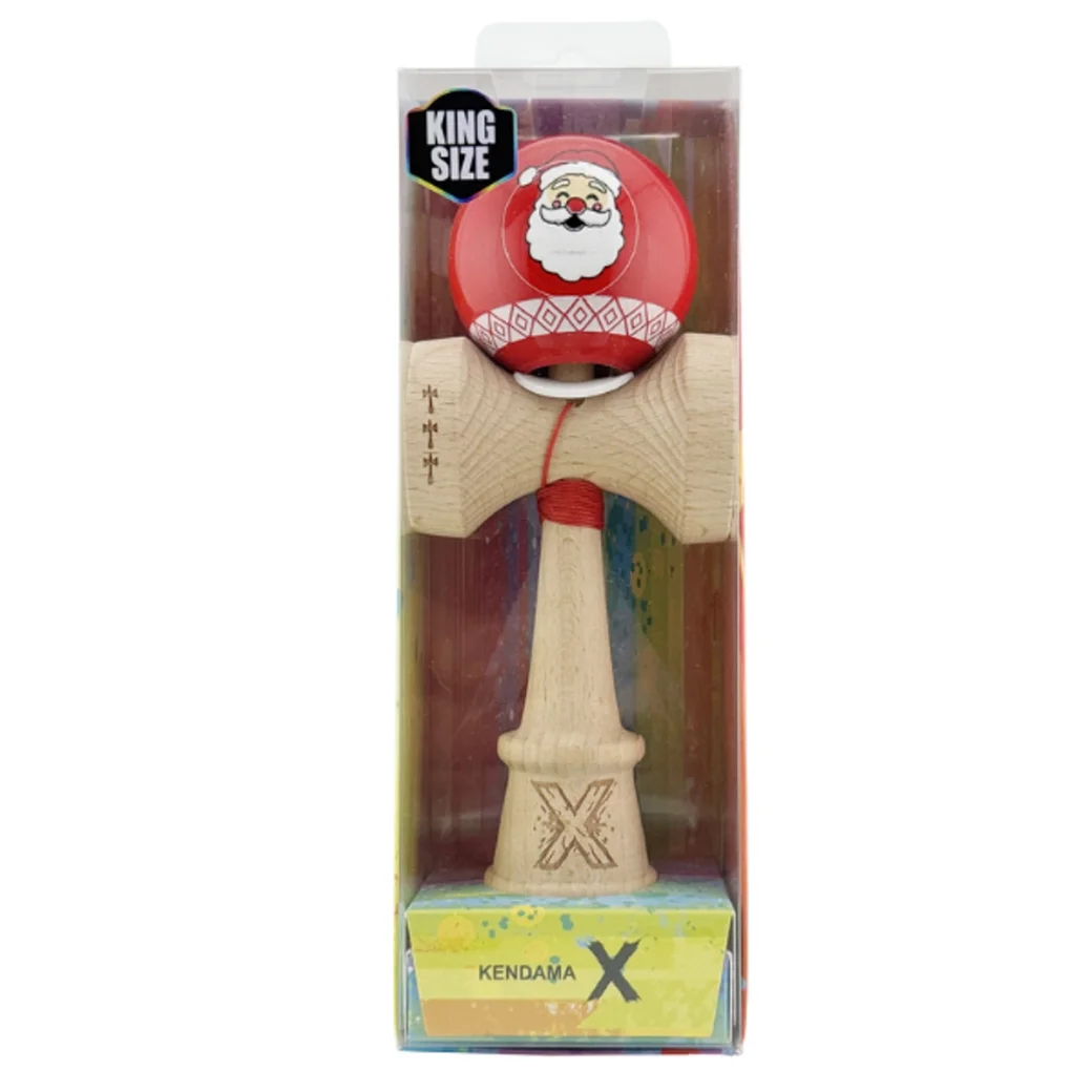 "Kendama Flippy X Original: Дед мороз", Профессиональная, Металлический Стержень, Веревка 55 см, Большие чашки, 7.5 x 6 x 18 см