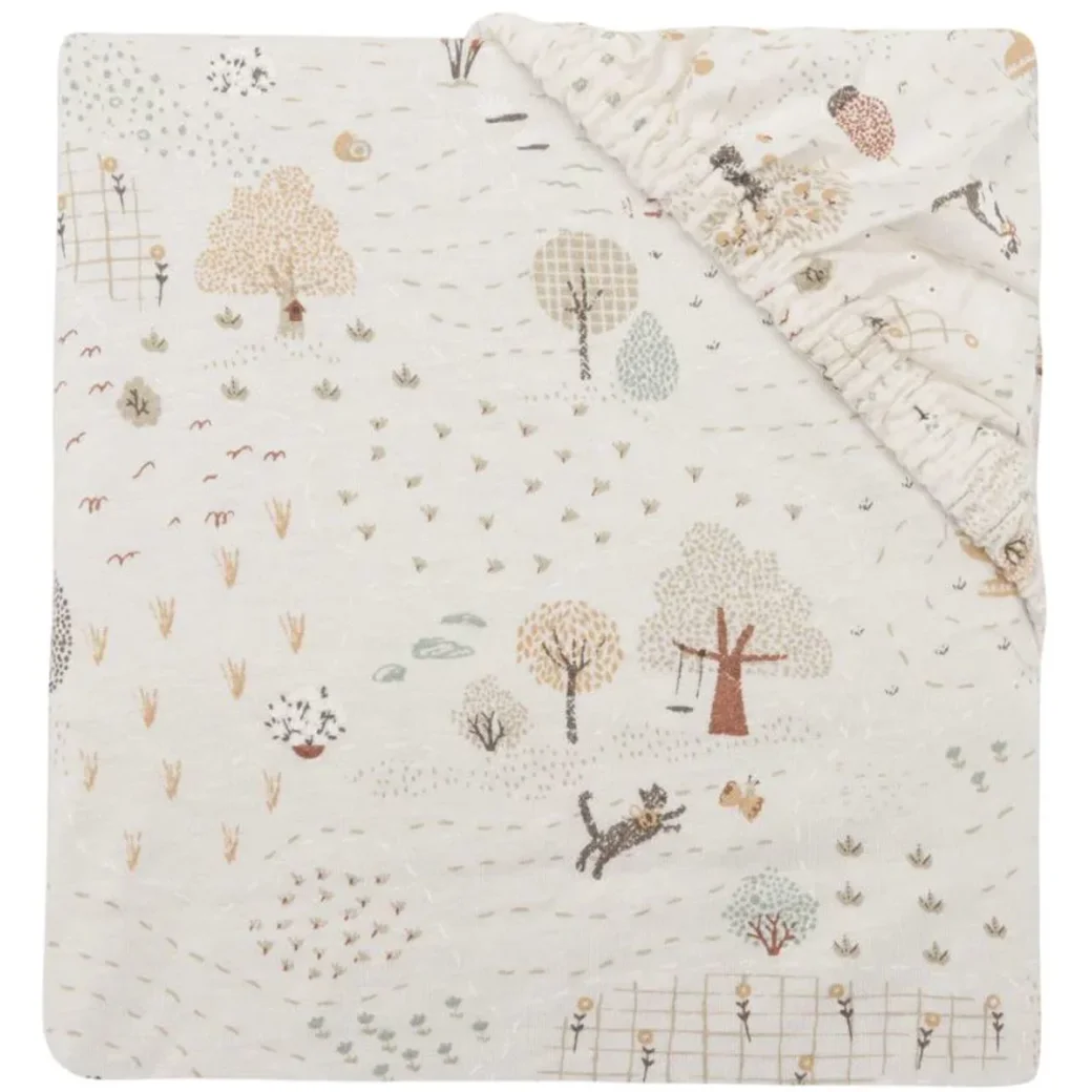 Простыня на резинке Jollein Jersey Tiny Park, 120x60 см