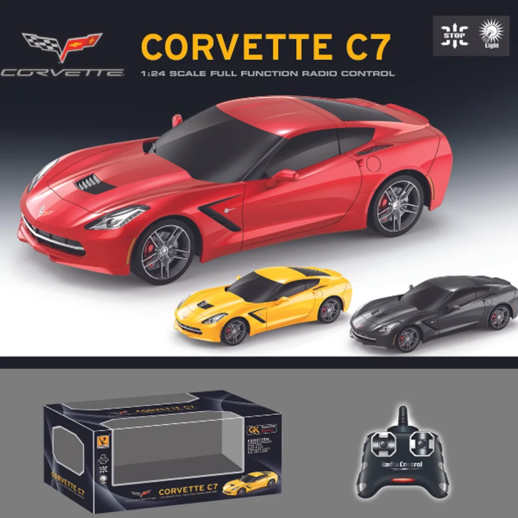 CORVETTE C7 1:24 на пульте управления, 3 цвета