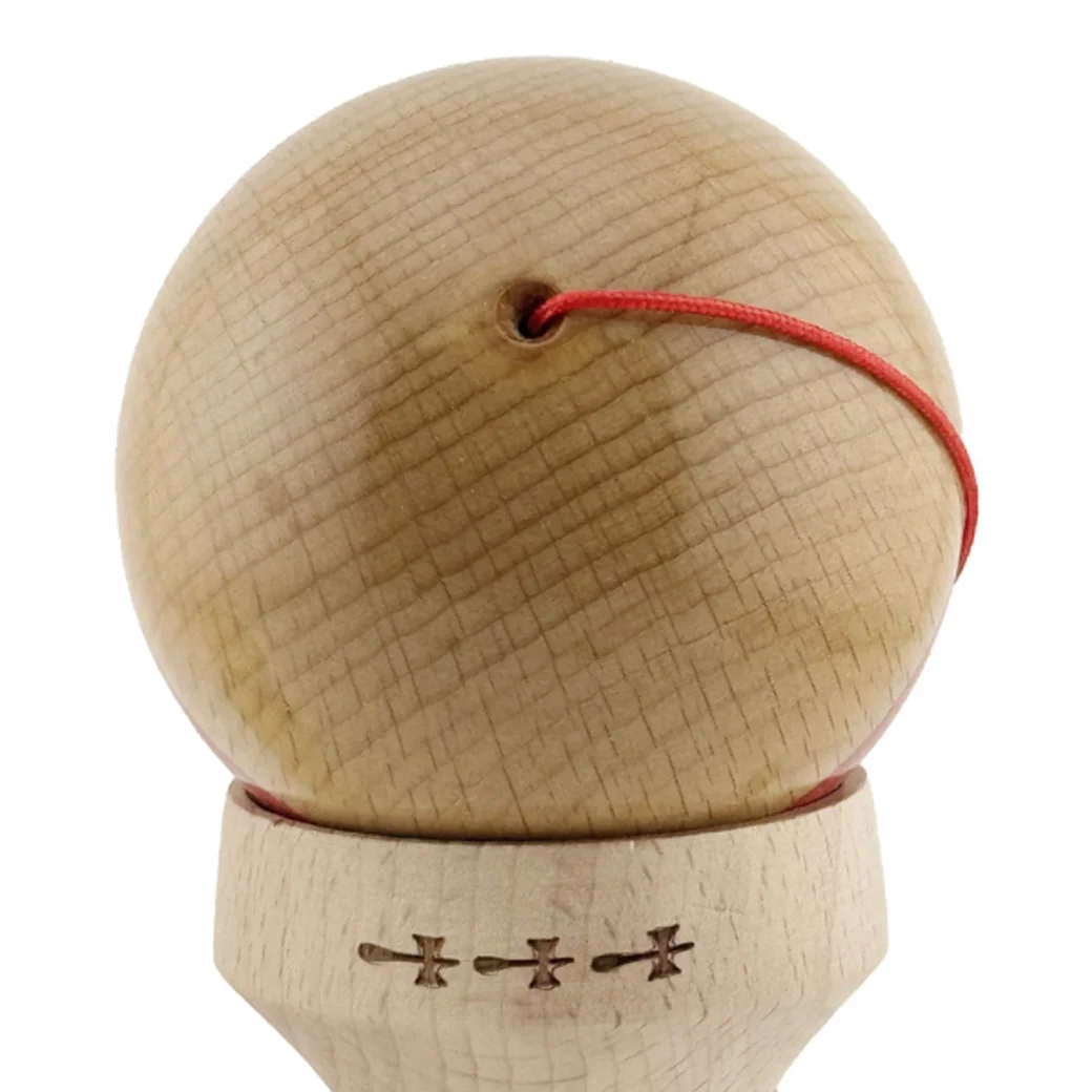 «Kendama Super Sticky X Original», rulment metalic, ața 62/65 cm, King size 7.5 x 6 x 18 cm, roșu