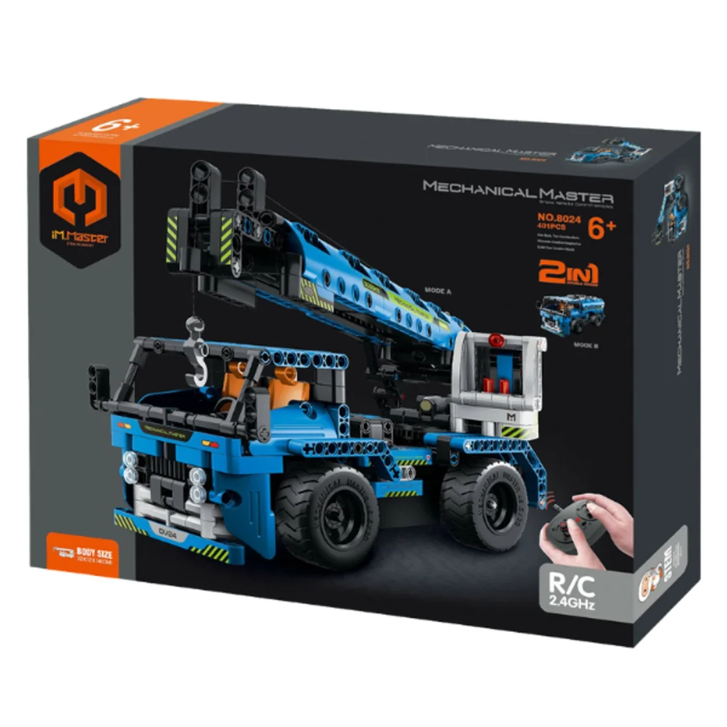 Set de construcție 2 în 1 iM Master Mechanical Master „Macara Auto”, cu telecomandă, 401 piese