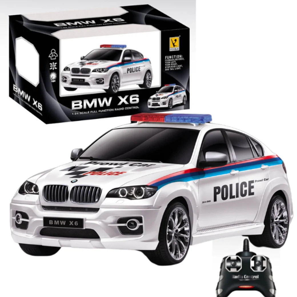 BMW X6 1:24 полицейская машина на пульте управления, 2 цвета