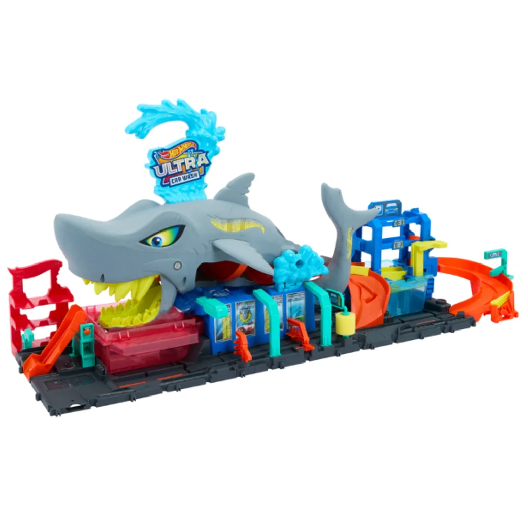 Hot Wheels City Ultra Shark Car Wash Track