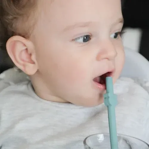 Набор из 4 многоразовых силиконовых соломинок BabyJem Pink foto
