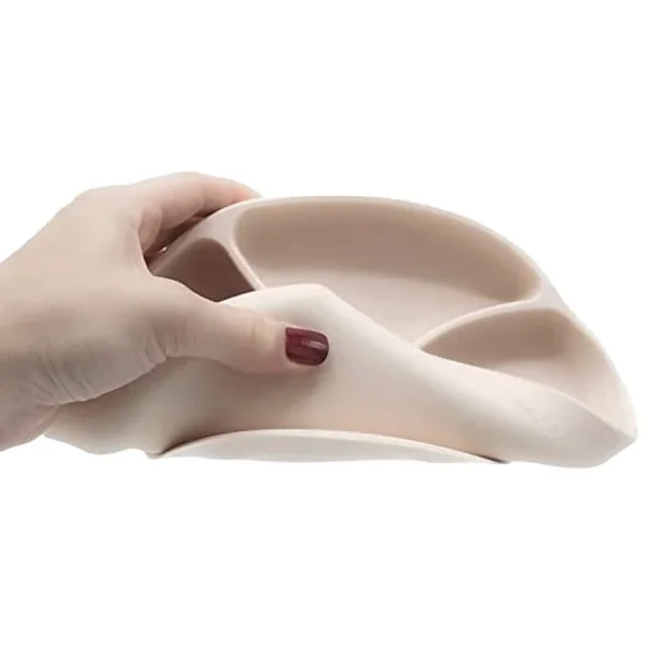 BABYJEM Farfurie din silicon cu 3 compartimente Latte