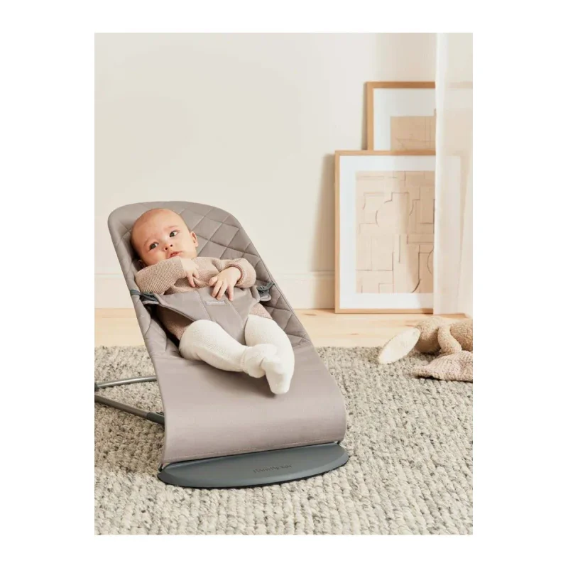 Кресло-шезлонг BabyBjorn Bliss Woven C-Quilt, Sand grey foto