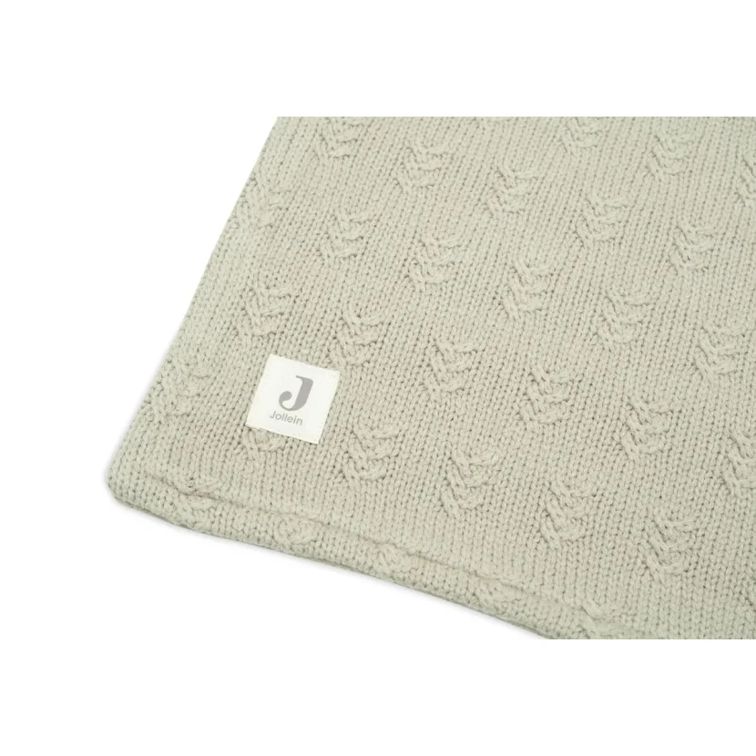 Paturica Jollein Grain Knit Olive Green/Velvet, 100x150 cm