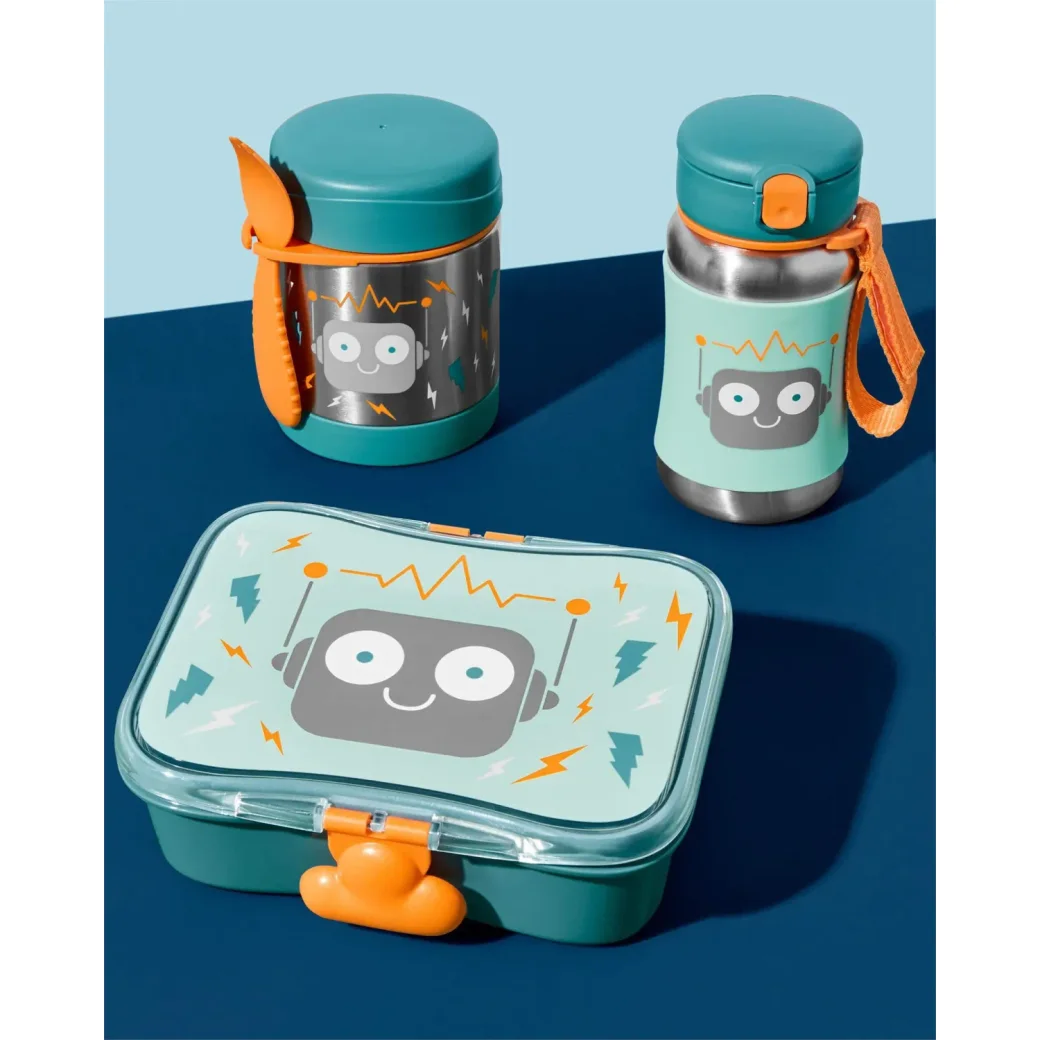Sticluta cu pai din otel inoxidabil Skip Hop Spark Robot foto