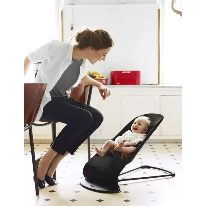 Кресло-шезлонг BabyBjorn Balance Soft Black/Dark Gray, хлопок foto