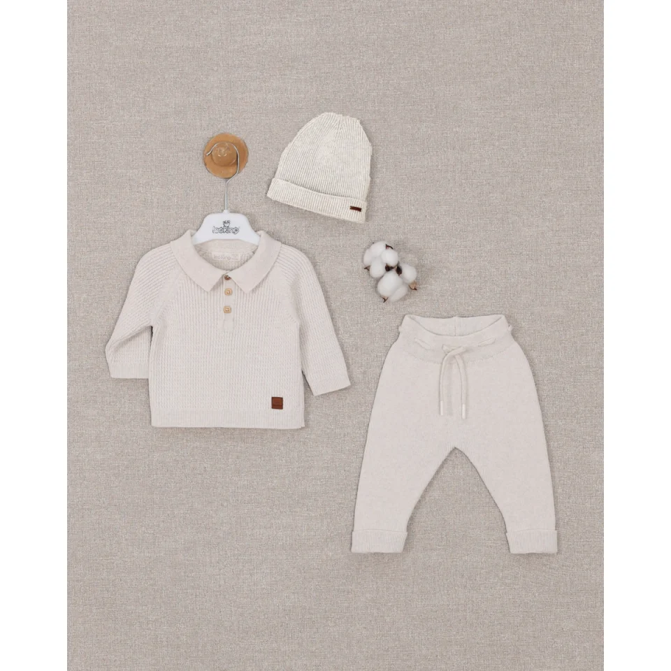 Leo King Baby Boy Set Of 3 Pieces - White 8007/2 6-9 / 68-74cm