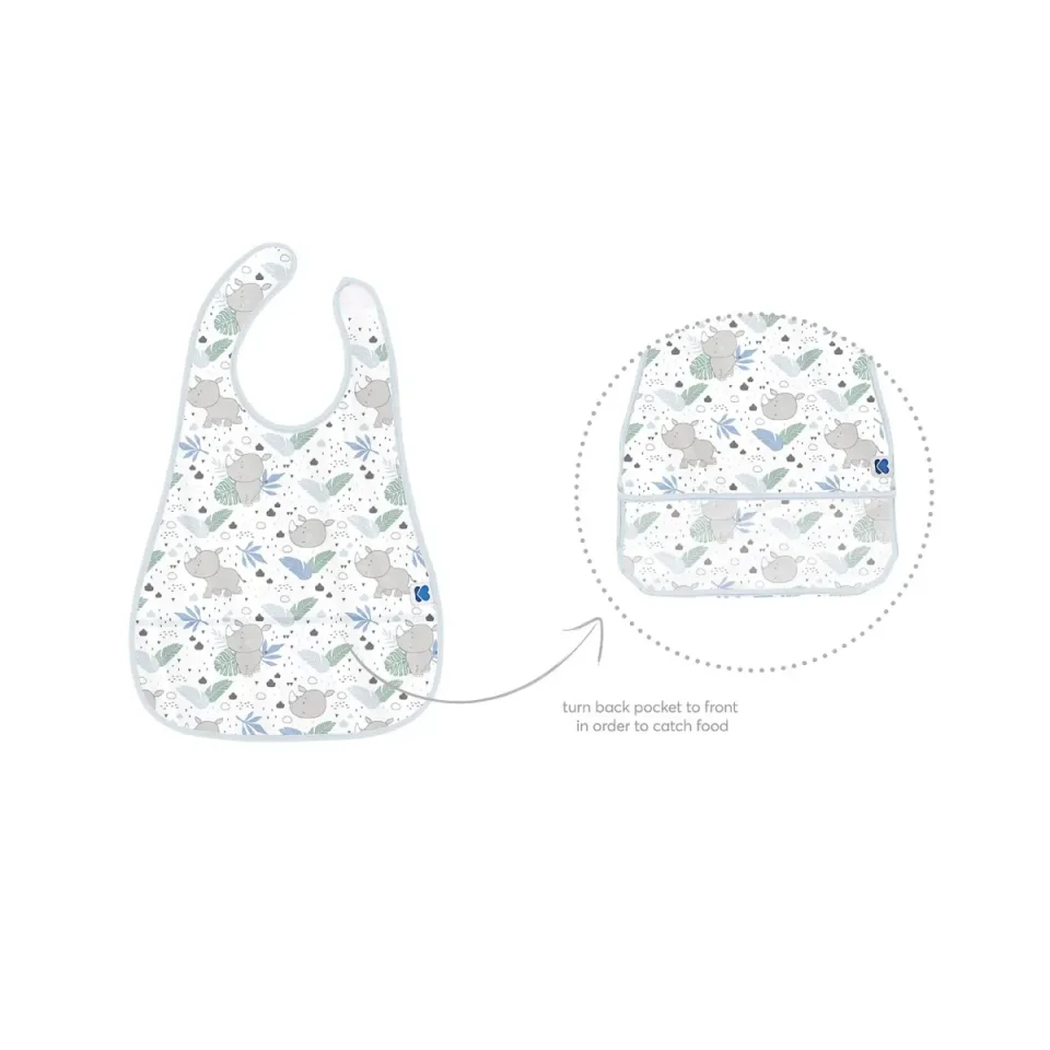 Водонепроницаемый нагрудник с карманом KikkaBoo Savanna Pattern Blue foto
