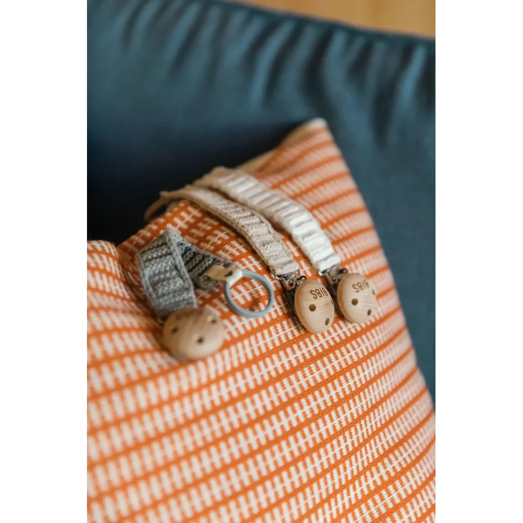 Вязаная цепочка-клипса для соски BIBS Ivory foto