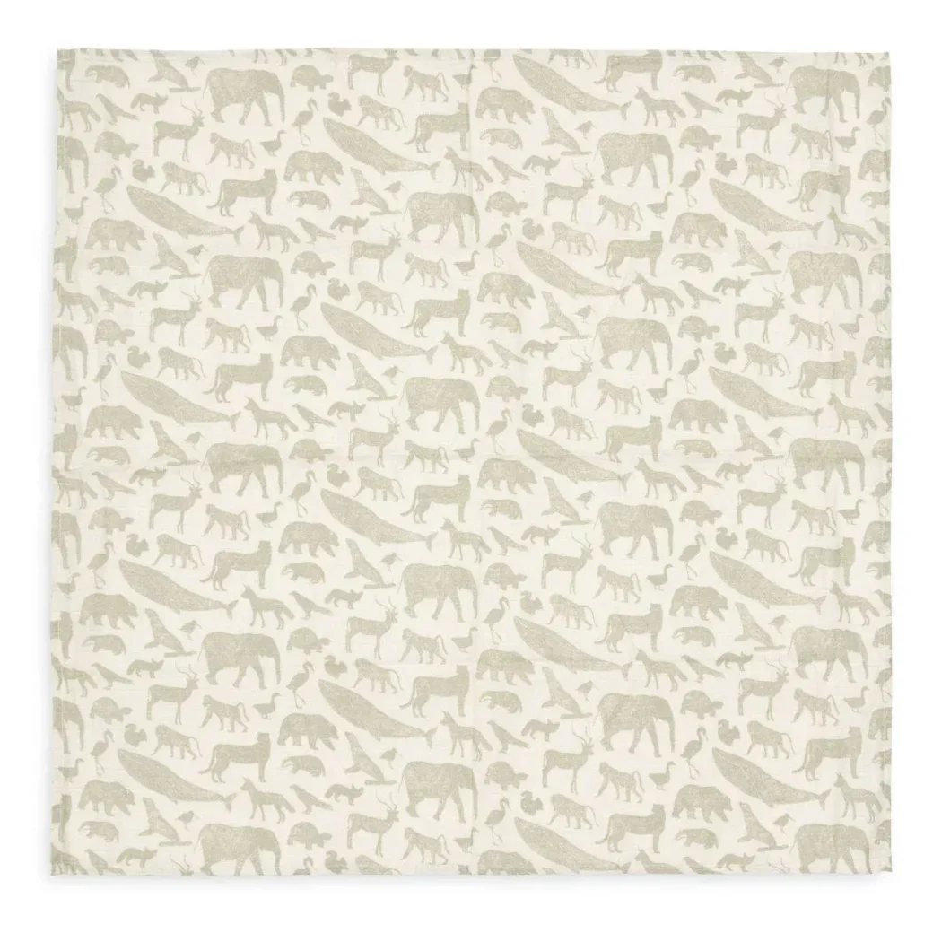 Муслиновые пеленки Jollein Animals Olive Green, 115x115 см, 2 шт. foto