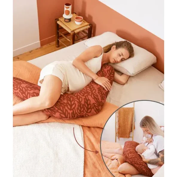 Подушка 2 в 1 для беременных и кормящих Babymoov B.Love Terracotta в форме U и C foto