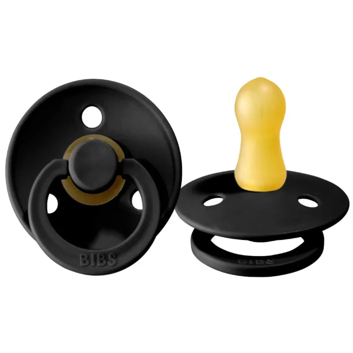Пустышка круглая латексная BIBS Black (0-6 мес.) foto