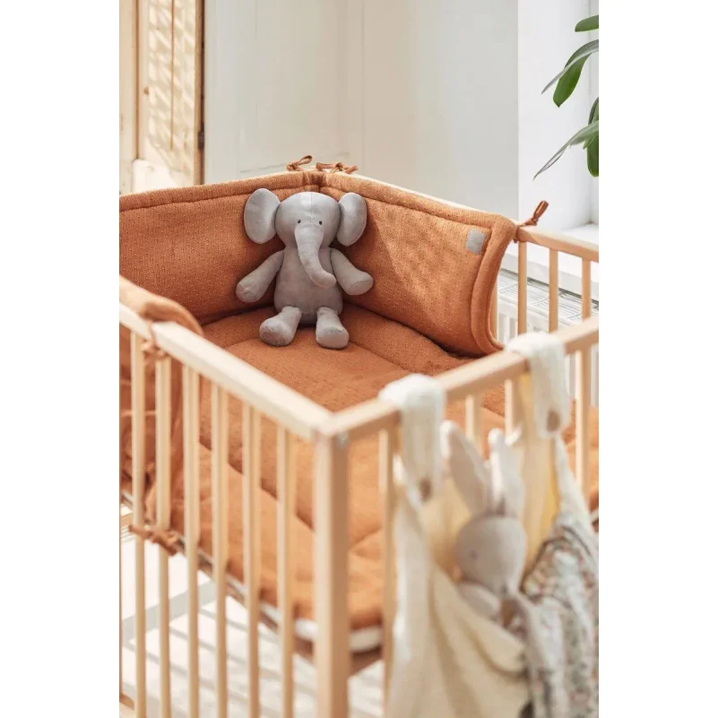 Aparator lateral pentru patut Jollein Bliss Knit Caramel, 180x35 cm foto