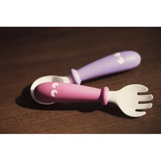 Set lingurite si furculite BabyBjorn Pink/Purple, 4 buc. foto