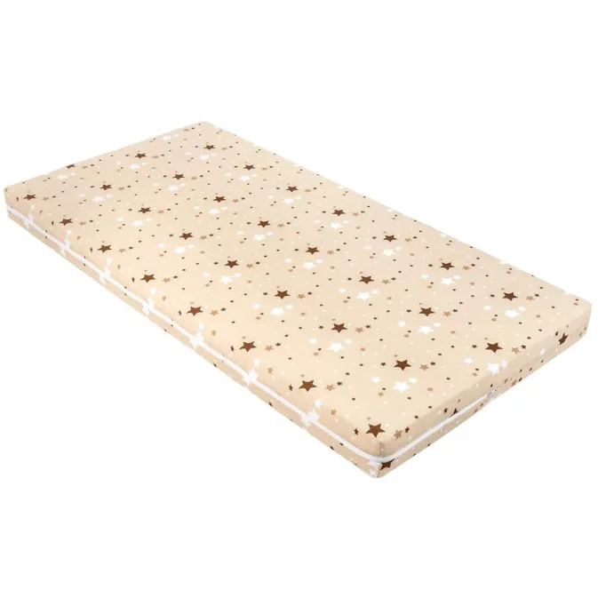 Saltea pentru patut KikkaBoo Fantasia Plus Stars Beige, 120x60x8 cm foto