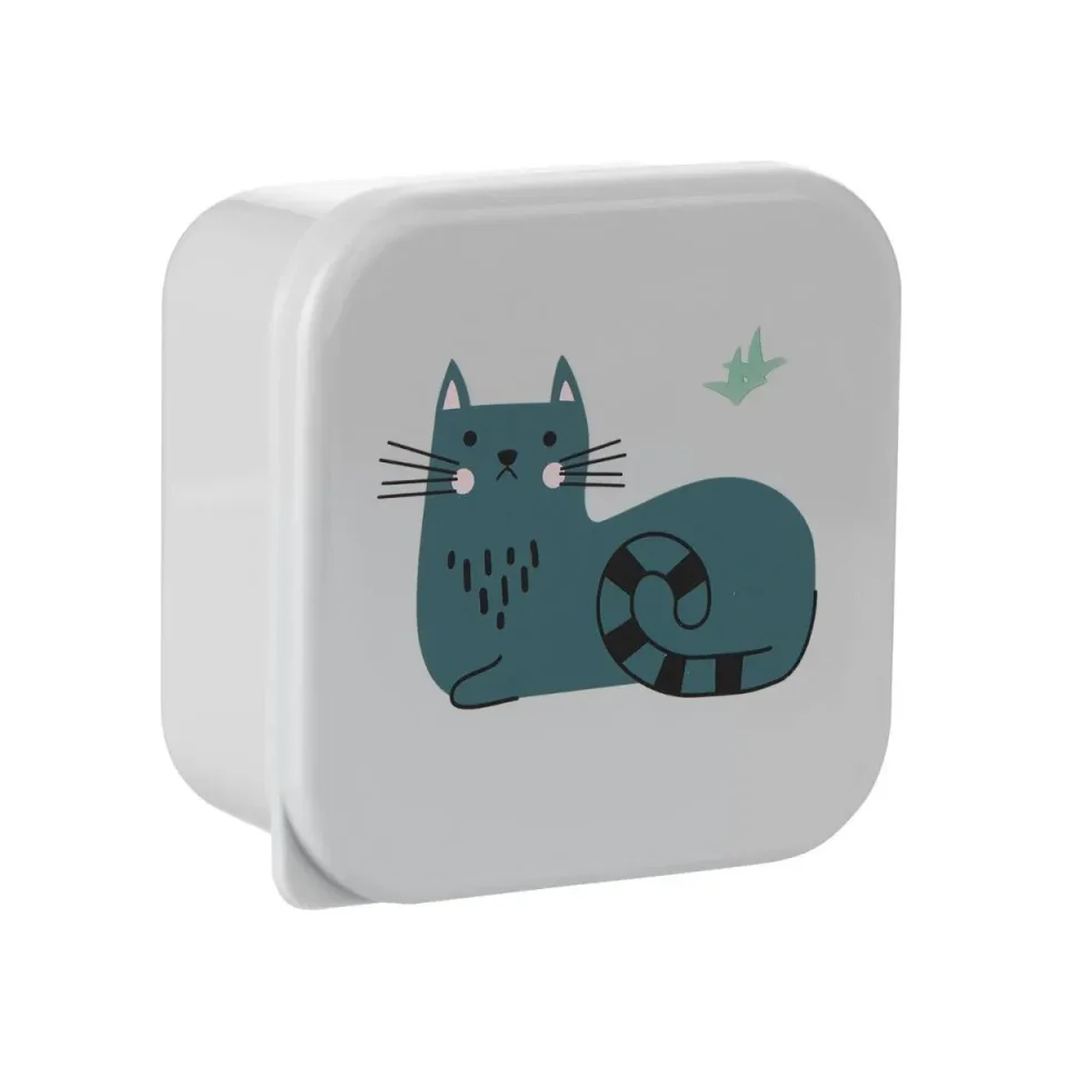 Cutii pentru pranz KikkaBoo Kitty Cat Grey, 4 buc. foto