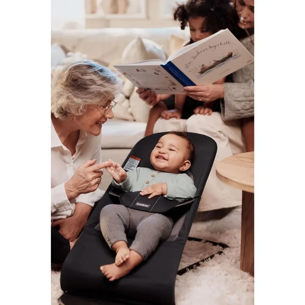 Кресло-шезлонг BabyBjorn Balance Soft Black/Dark Gray, хлопок foto