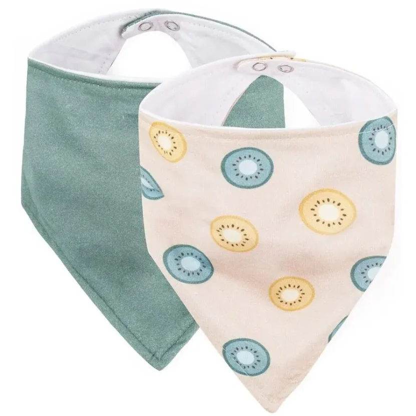 Set bandane bavetica Petite&Mars Luke Beige Kiwis/Misty Green, 2 buc. foto