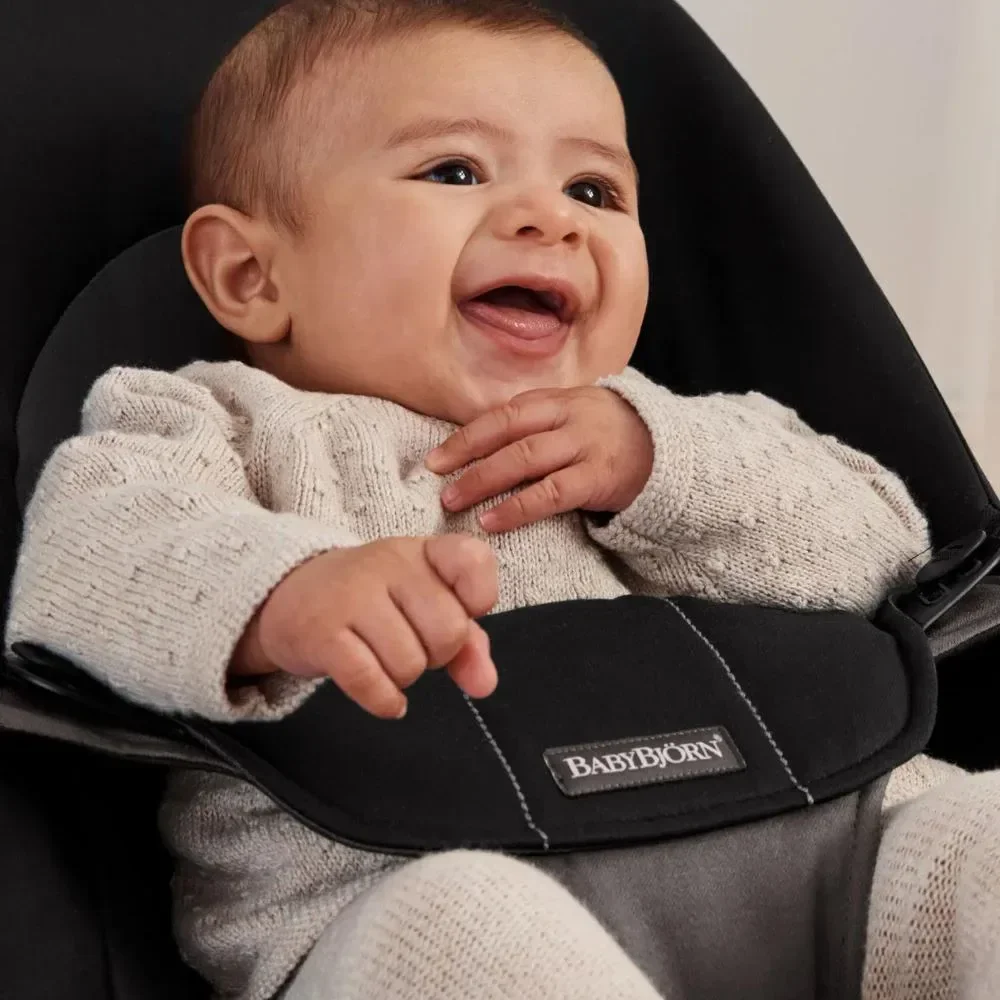 Кресло-шезлонг BabyBjorn Balance Soft Black/Dark Gray, хлопок foto