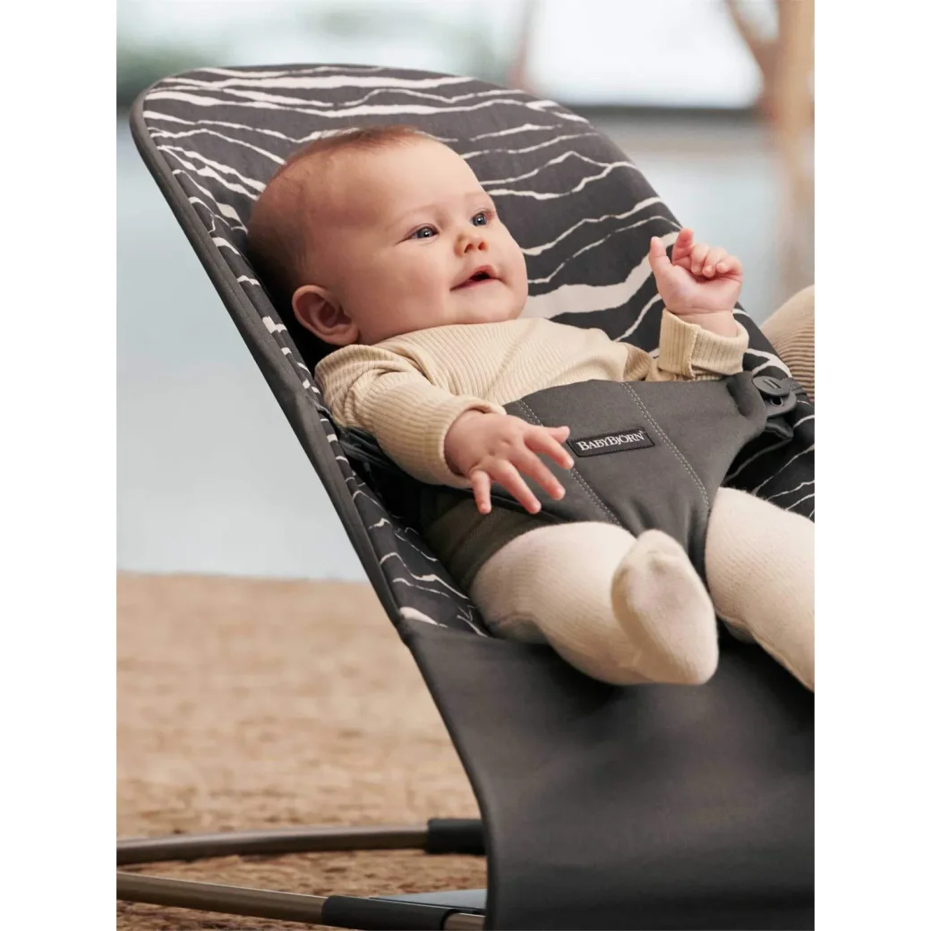 Кресло-шезлонг BabyBjorn Bliss Anthracite/Landscape, хлопок foto