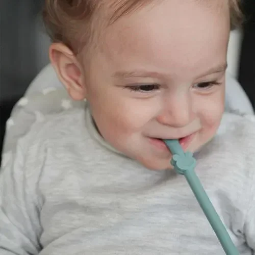 Набор из 4 многоразовых силиконовых соломинок BabyJem Pink foto