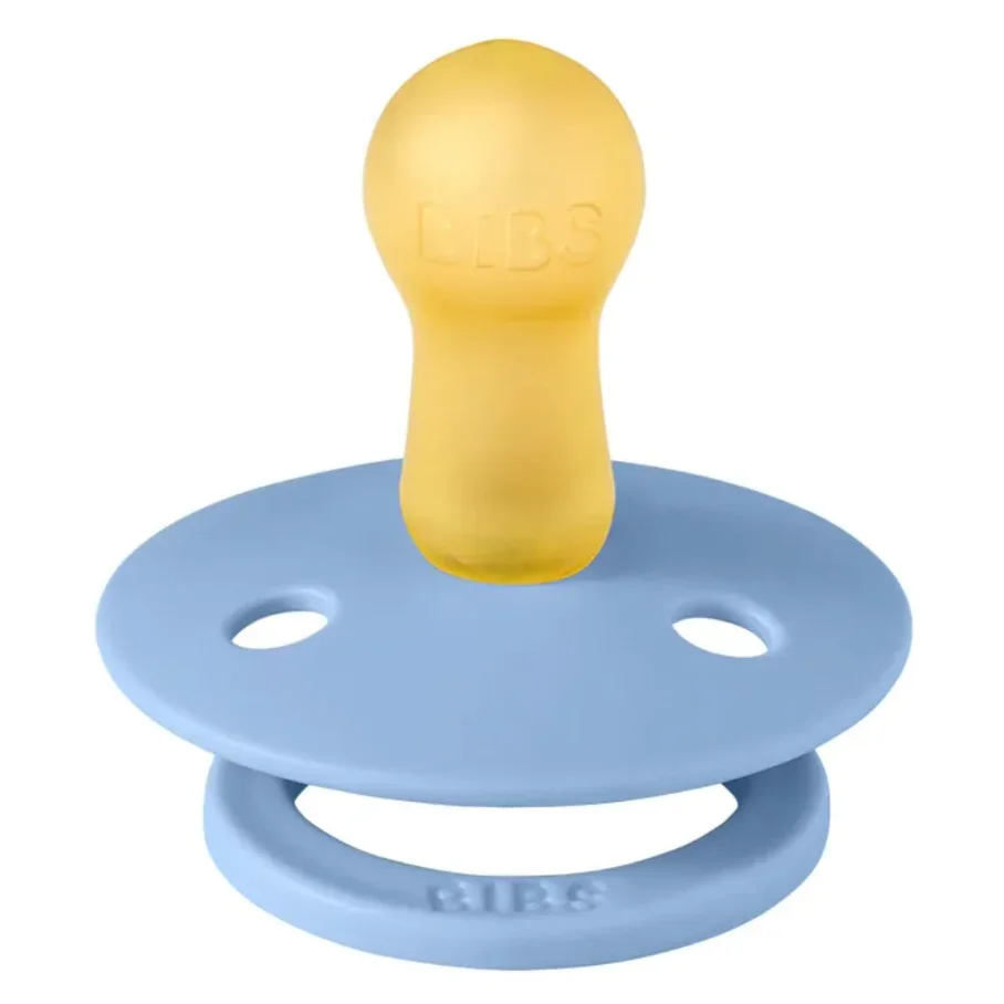 Set 2 suzete rotunde din latex BIBS Colour Sky Blue/Baby Blue (0-6 luni) foto