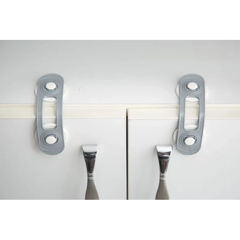 Set 2 mini sigurante universale BabyJem Gri pentru usi si dulapuri foto