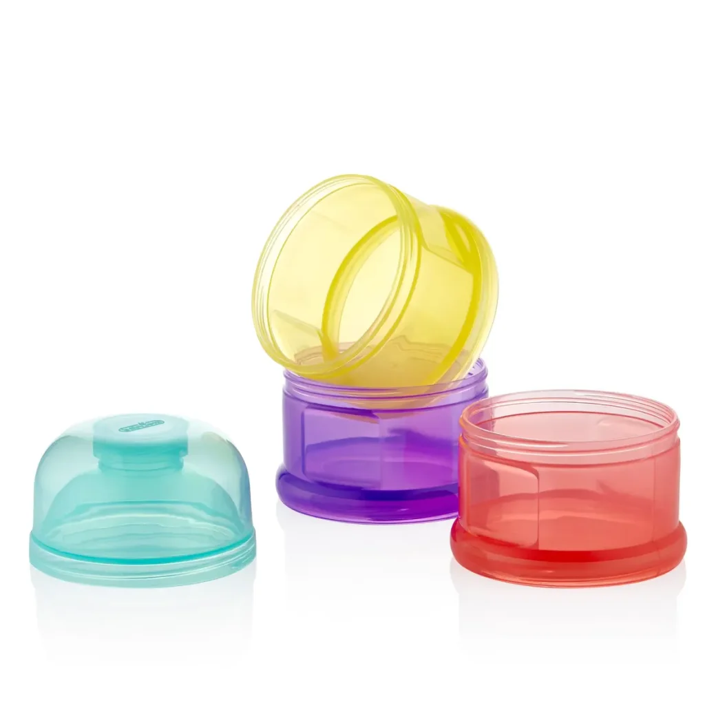Recipient lapte praf cu 3 compartimente BabyJem Multicolor foto