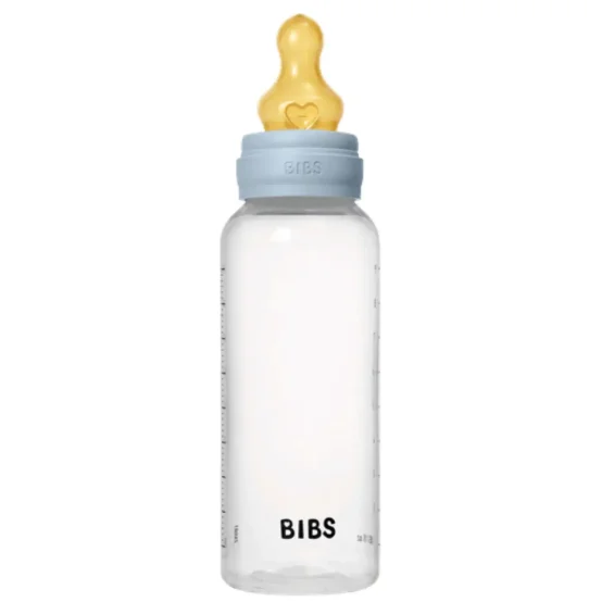 Пластиковая антиколиковая бутылочка BIBS Baby Blue с латексной соской 3+ месяца, 270 мл foto