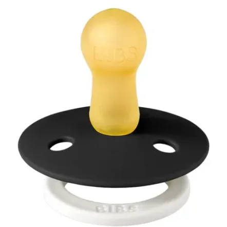 Suzeta rotunda din latex BIBS Glow Black (0-6 luni) foto