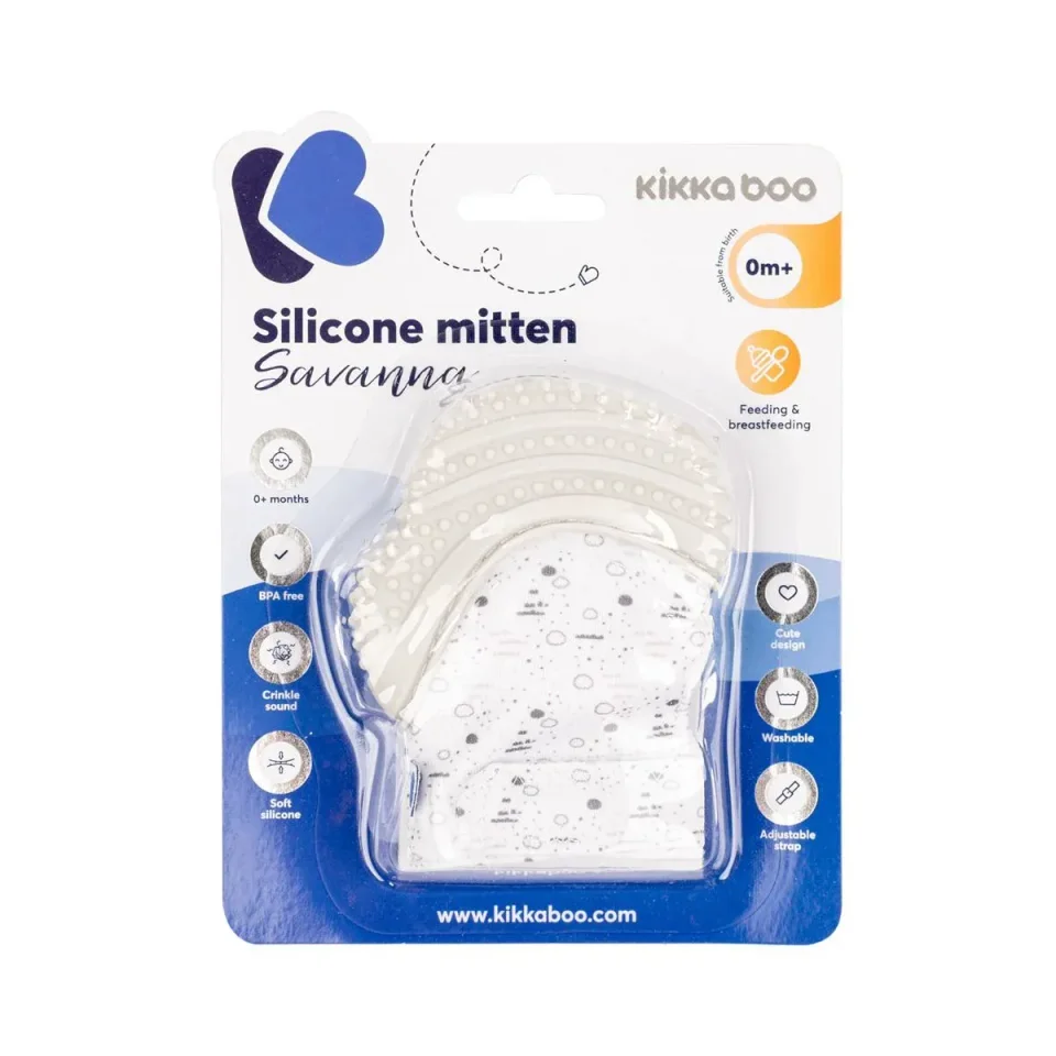 Силиконовая перчатка KikkaBoo Mitten Savanna Grey foto