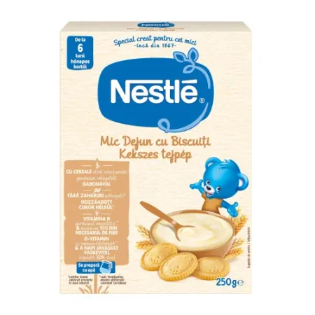 nestle cereale cu lapte și biscuiți 250 gr. (6 m+)