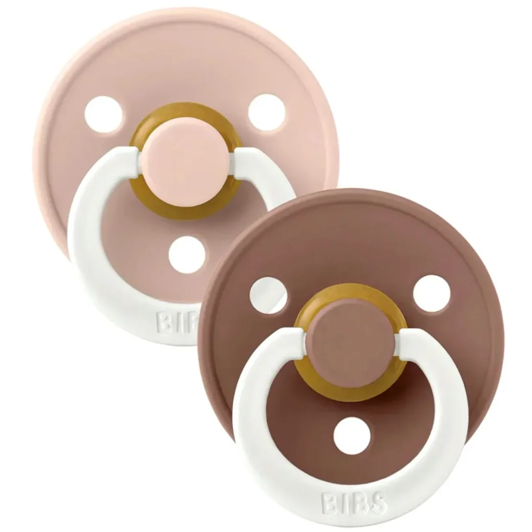 Набор из 2 круглых пустышек BIBS Colour Glow Blush/Woodchuck (6-18 мес.) foto