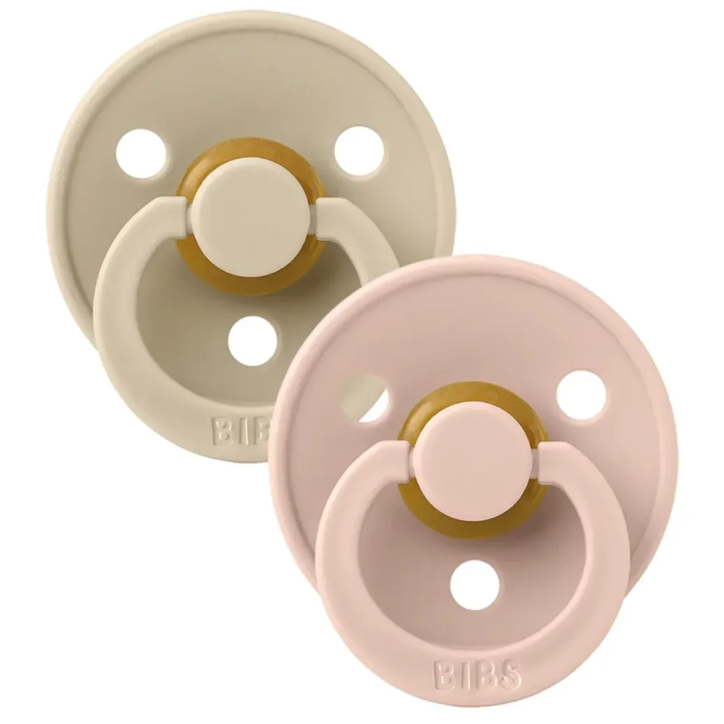 Set 2 suzete rotunde din latex BIBS Colour Vanilla/Blush (6-18 luni) foto
