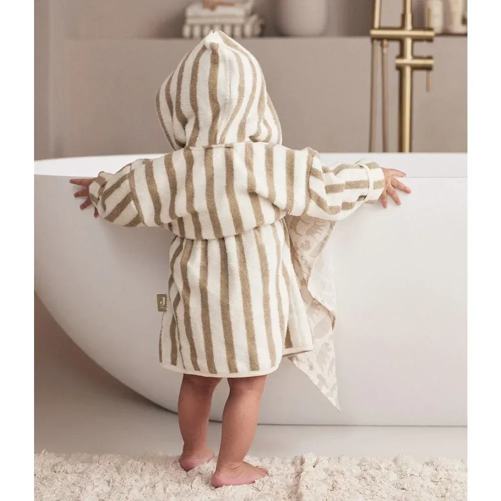 Halatel de baie Jollein Stripe Terry Olive Green GOTS (1-2 ani) foto